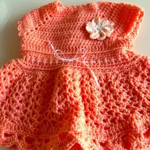 handmade crochet baby dress withmatching shrug